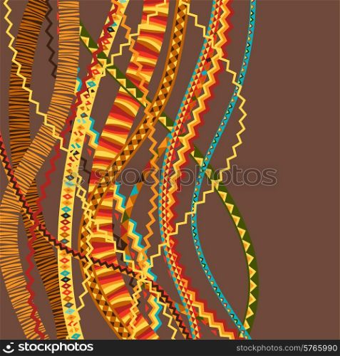 Ethnic abstract geometric background from decorative strips.