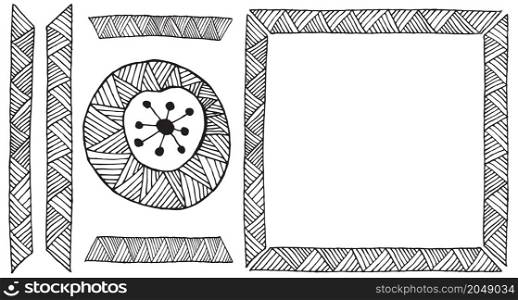 Ethnic African handmade ornament element Vector illustration