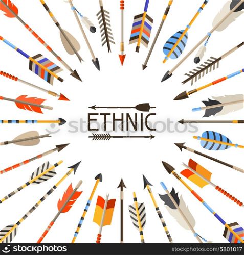 Ethnic background with indian arrows in native style. Ethnic background with indian arrows in native style.
