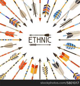 Ethnic background with indian arrows in native style. Ethnic background with indian arrows in native style.