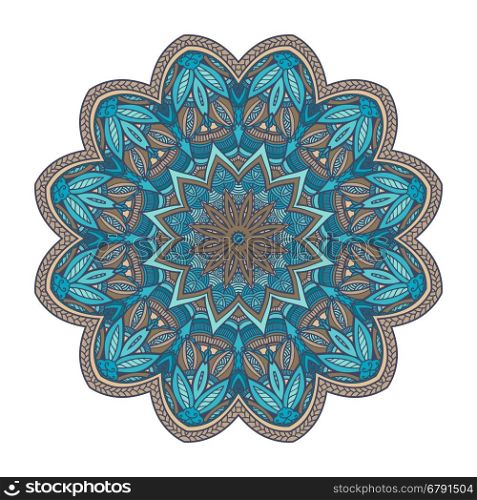 Ethnic colorful decorative mandala ornament. Vector illustration.. Mandala