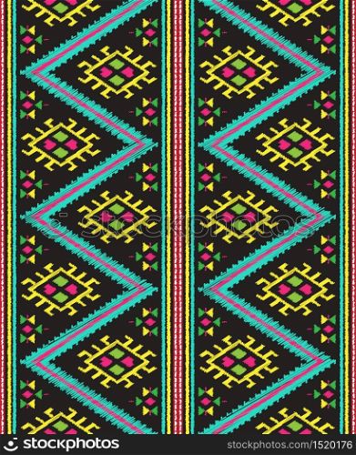 ethnic fabric geometric seamless pattern vector background