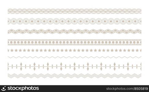 ethnic floral boho borders set design