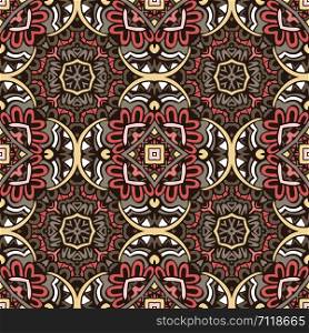 Ethnic geometric seamless vintage medallion mandala ornamental pattern. abstract arabesque ethnic vintage seamless pattern tile background