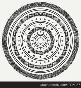 Ethnic mandala. Tribal hand drawn line geometric seamless pattern. Border. Doodles. Native vector illustration. Background. African mexican indian oriental ornament. Henna tattoo style. Circle. Ethnic mandala. Tribal hand drawn line geometric seamless pattern. Border. Doodles. Native vector illustration. Background. African, mexican, indian, oriental ornament. Henna tattoo style. Circle art