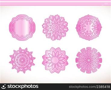 Ethnic mandala with colorful ornament. Light pink colors.. Ornamental round lace pink flower