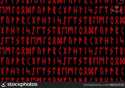 Ethnic Norwegian Icelandic seamless pattern. Runic talismans of the Vikings and northern peoples. Magic and magical runes. Pagan signs. Futhark repeatable background. Vector illustration. Ethnic Norwegian Icelandic seamless pattern. Runic talismans of the Vikings and northern peoples. Magic and magical runes. Pagan signs. Futhark repeatable background. Vector illustration. 