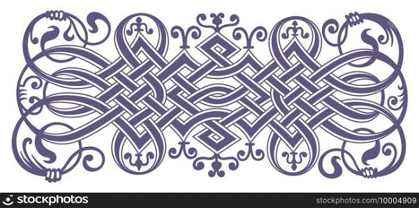 Ethnic ornamental weaving vintage border. Vector illustration. Ethnic ornamental weaving vintage border.