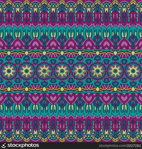 Ethnic seamless pattern striped tribal background. Aztec and indian style, vintage print for textile ikat. Vector seamless pattern ethnic tribal geometric psychedelic colorful print