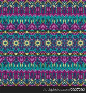 Ethnic seamless pattern striped tribal background. Aztec and indian style, vintage print for textile ikat. Vector seamless pattern ethnic tribal geometric psychedelic colorful print