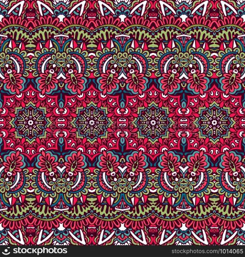 Ethnic seamless pattern. tribal background. Aztec and indian style, vintage print.. Abstract festive colorful floral ethnic tribal pattern