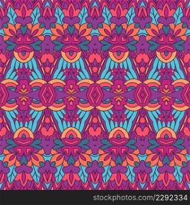 Ethnic tribal brihgt aztec indians ornaments. Aztec geometric seamless pattern vestor. Gypsy folk art textile print. Textile design ethnic detailed print with psychedelic pattern.
