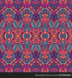 Ethnic tribal festive pattern for fabric. Abstract geometric colorful seamless pattern ornamental. Mexican design. Abstract festive colorful floral vector ethnic tribal pattern