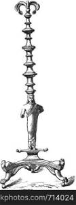Etruscan candelabrum, vintage engraved illustration.
