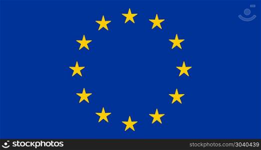 EU Flag Design Icon. EU or European Union flag design with yellow stars on blue background