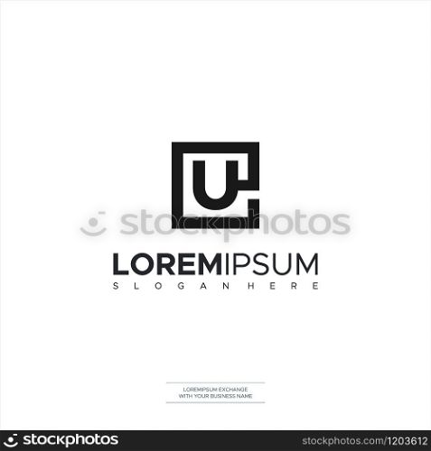 EU initial logo company name colored Black and Silver design. vector logo for business and company identity Symbols, Icon Vector Illustration