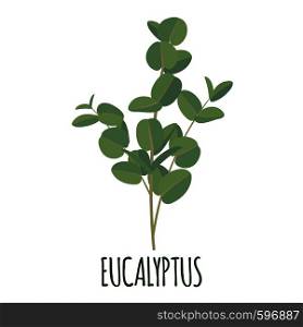 Eucaliptys vector logo in flat style. Isolated object. Vector illustration.. Eucaliptys icon in flat style isolated on white.