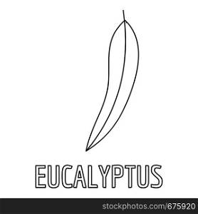 Eucalyptus leaf icon. Outline illustration of eucalyptus leaf vector icon for web. Eucalyptus leaf icon, outline style.