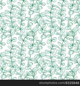 Eucalyptus leaves seamless pattern for surface design, for textile paper or wallpaper, vector background with vertical eucalyptus twigs.. Eucalyptus leaves seamless pattern for surface design, for textile paper or wallpaper, vector background