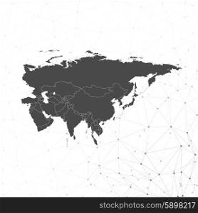 Eurasia map background vector illustration, background for communication