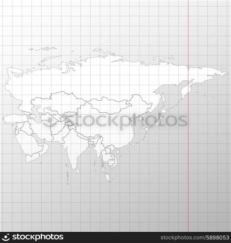 Eurasia map in a cage on white background vector.. Eurasia map in a cage on white background vector