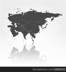 Eurasia map with shadow background vector illustration. Eurasia map background vector
