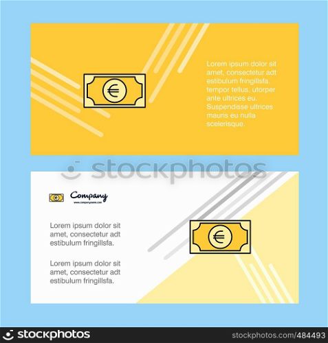 Euro abstract corporate business banner template, horizontal advertising business banner.
