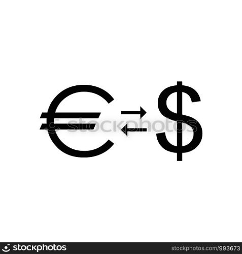 Euro and dollar. Currency exchange. Vector icons. Euro and dollar. Currency exchange