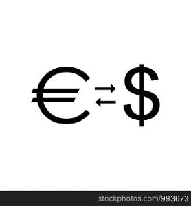 Euro and dollar. Currency exchange. Vector icons. Euro and dollar. Currency exchange