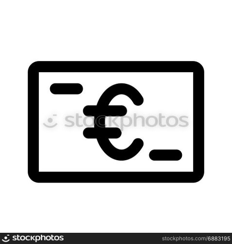 euro banknote, icon on isolated background