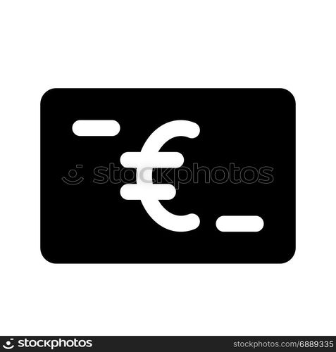 euro banknote, icon on isolated background