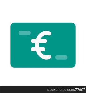 euro banknote, icon on isolated background