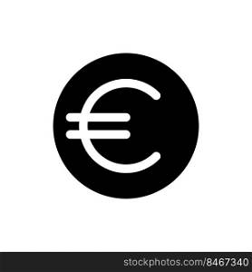 Euro coin black glyph ui icon. Currency and money. Finance and banking. User interface design. Silhouette symbol on white space. Solid pictogram for web, mobile. Isolated vector illustration. Euro coin black glyph ui icon