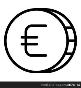 Euro coin charity icon outline vector. Social help. Money investor. Euro coin charity icon outline vector. Social help