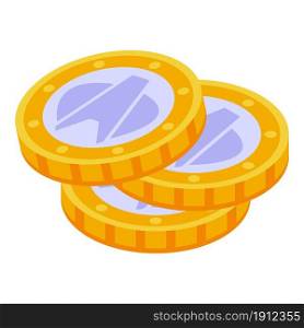 Euro coin icon isometric vector. Gold money. Cash currency. Euro coin icon isometric vector. Gold money