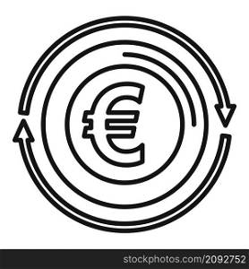 Euro coin icon outline vector. Money stack. Bank finance euro. Euro coin icon outline vector. Money stack