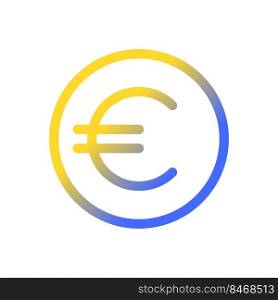 Euro coin pixel perfect gradient linear ui icon. Currency and money. Euro cent. Finance and banking. Line color user interface symbol. Modern style pictogram. Vector isolated outline illustration. Euro coin pixel perfect gradient linear ui icon