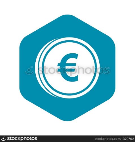 Euro coins icon in simple style isolated on white background. Monetary currency symbol. Euro coins icon, simple style