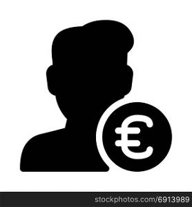 Euro Currency, icon on isolated background
