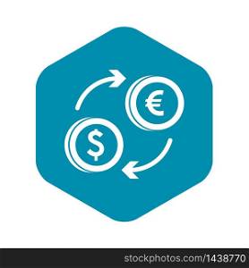 Euro dollar euro exchange icon in simple style on a white background vector illustration. Euro dollar euro exchange icon, simple style