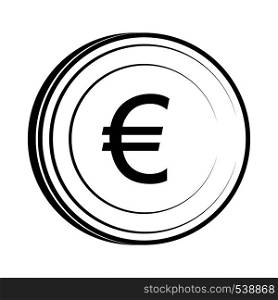 Euro icon in simple style isolated on white background. Euro icon, simple style