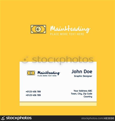 Euro logo Design with business card template. Elegant corporate identity. - Vector