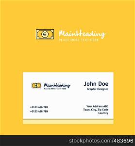 Euro logo Design with business card template. Elegant corporate identity. - Vector