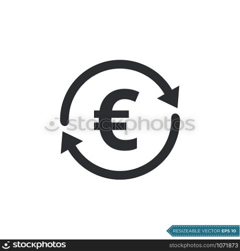 Euro Money Currency Icon Vector Template Flat Design