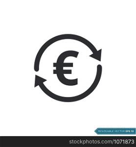 Euro Money Currency Icon Vector Template Flat Design