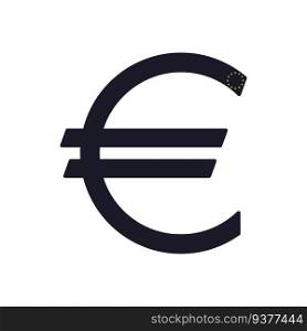 Euro money sign vector icon isolated on white background.