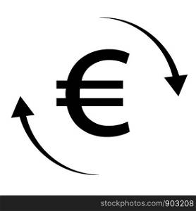 euro money transfer on white background. money convert icon for your web site design, logo, app, UI. flat style. logo money transfers symbol. euro sign.