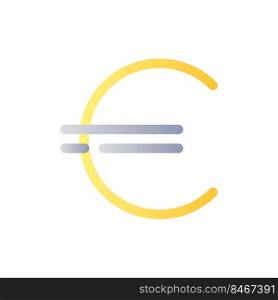 Euro sign flat gradient color ui icon. Foreign currency. Finance and banking. Richness and wealth. Simple filled pictogram. GUI, UX design for mobile application. Vector isolated RGB illustration. Euro sign flat gradient color ui icon