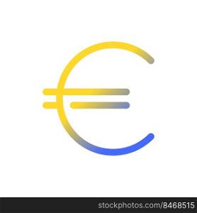 Euro sign pixel perfect gradient linear ui icon. Foreign currency. Finance, banking. Richness and wealth. Line color user interface symbol. Modern style pictogram. Vector isolated outline illustration. Euro sign pixel perfect gradient linear ui icon