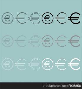 Euro sign simple and in round icon.. Euro sign simple and in round icon set.